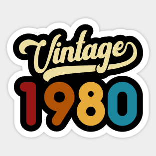 1980 Vintage Gift 40th Birthday Retro Style Sticker